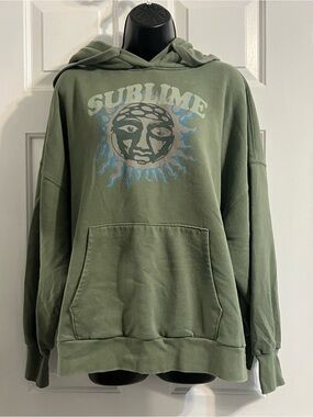 American Eagle Outfitters Olive Green Sublime Graphic Hoodie